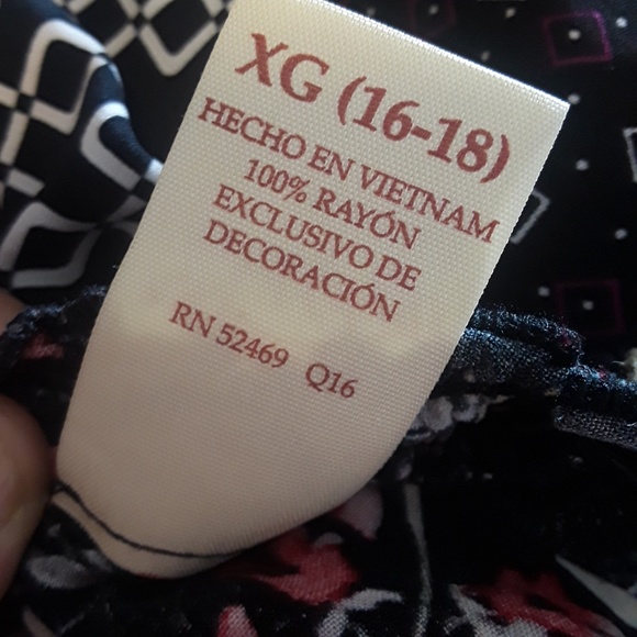 FADED GLORY Rayon Multicolor Top Blouse Size XL - Picture 8 of 8